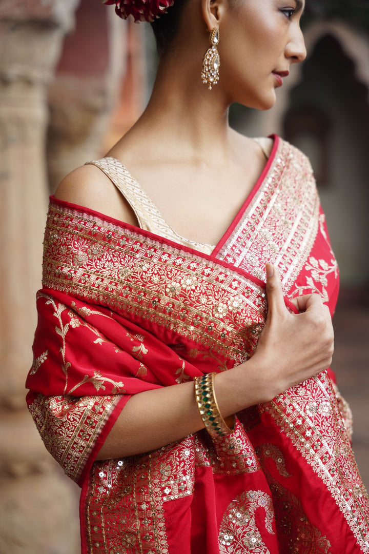 Raaya Banarasi Saree - Red