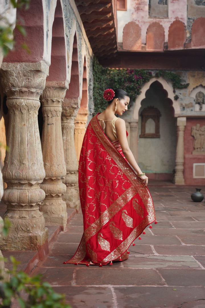 Raaya Banarasi Saree - Red