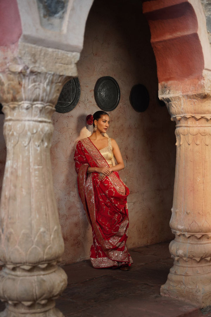Raaya Banarasi Saree - Red