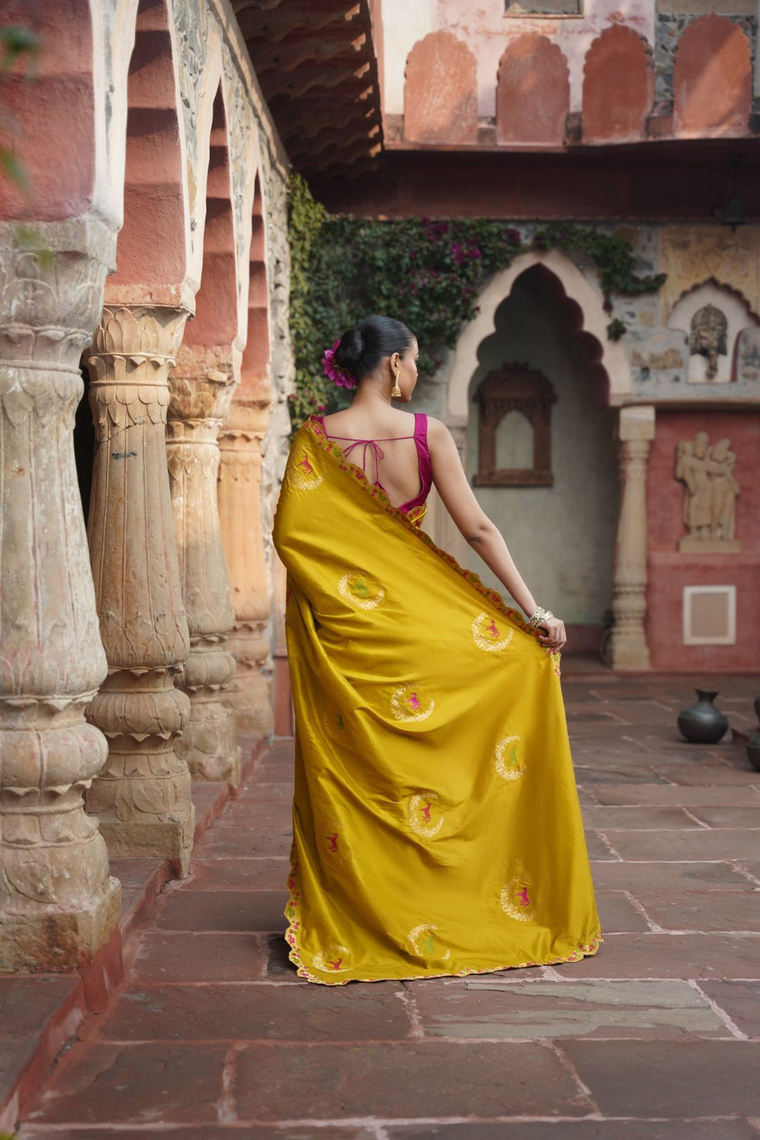 Mahira Banarasi Saree - Mustard