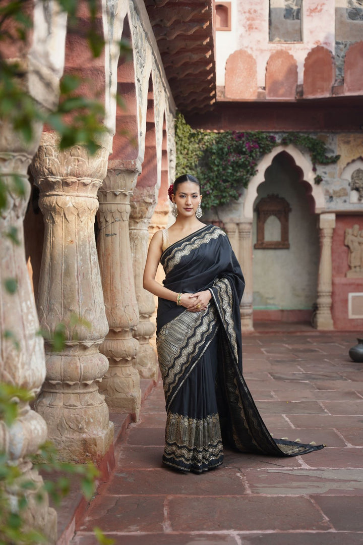 Keira Banarasi Saree - Black