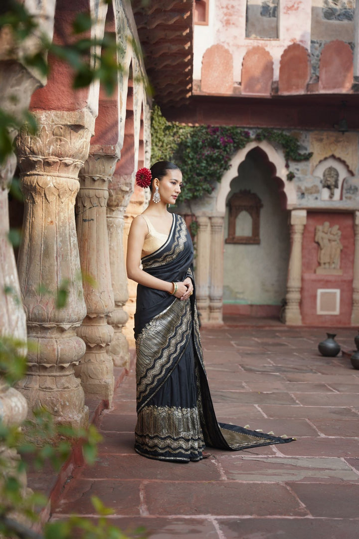 Keira Banarasi Saree - Black