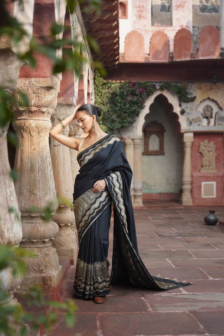 Keira Banarasi Saree - Black