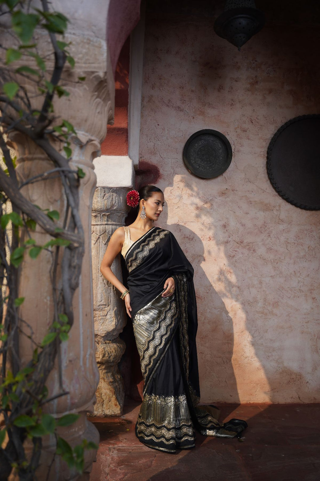 Keira Banarasi Saree - Black