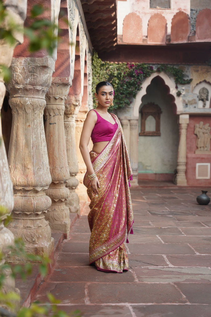 Meha Banarasi Saree - Majenta