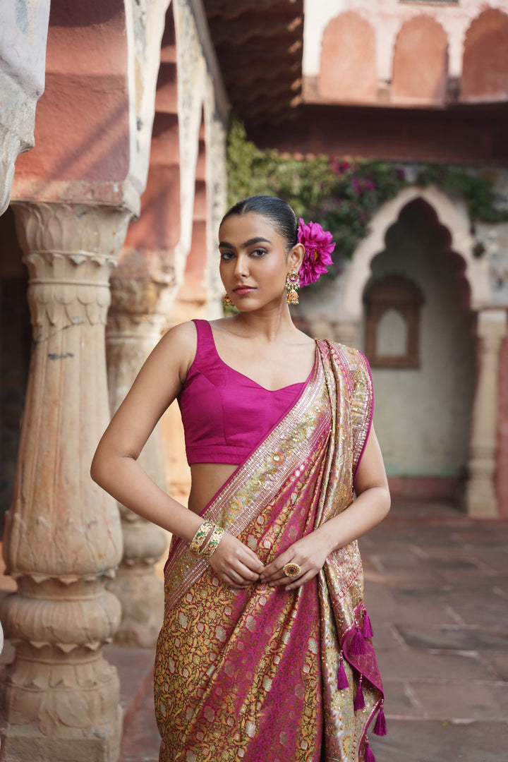 Meha Banarasi Saree - Majenta