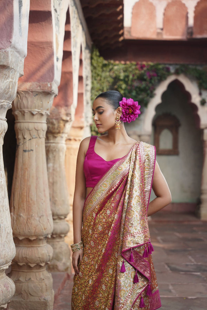 Meha Banarasi Saree - Majenta