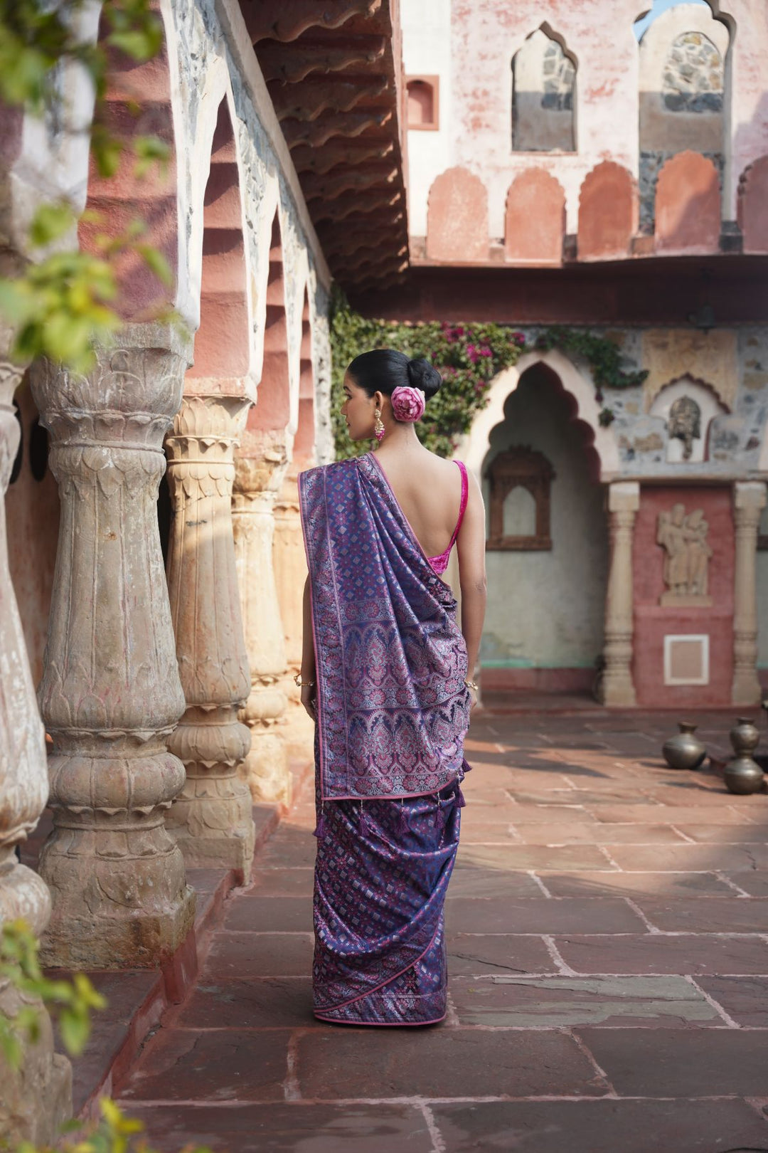 Azure Banarasi Saree - Smoky Blue
