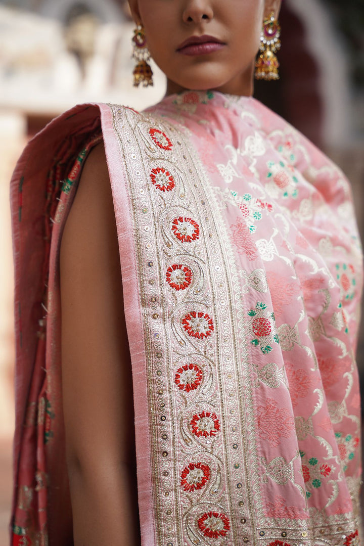 Livia Banarasi Saree - Blush
