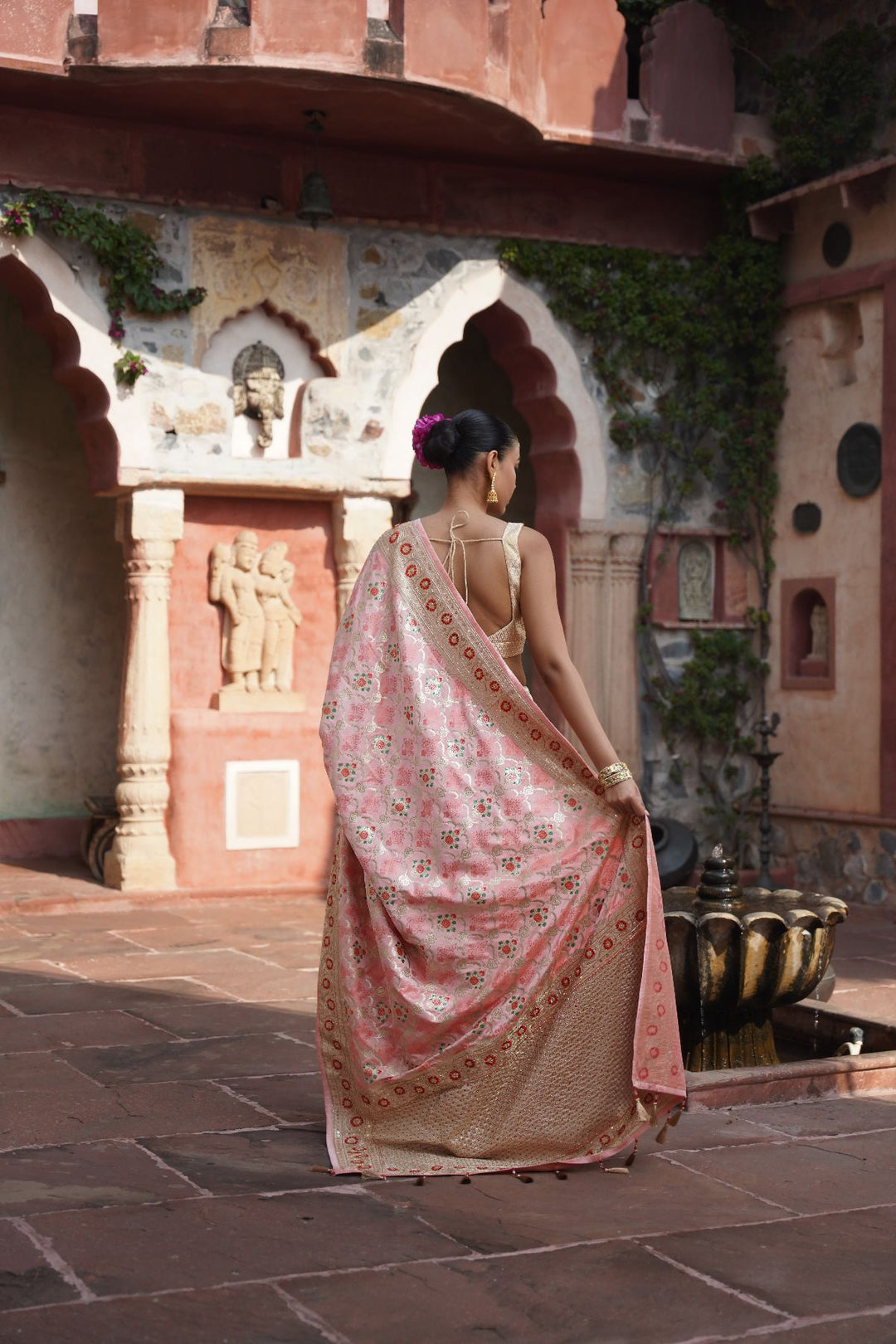 Livia Banarasi Saree - Blush