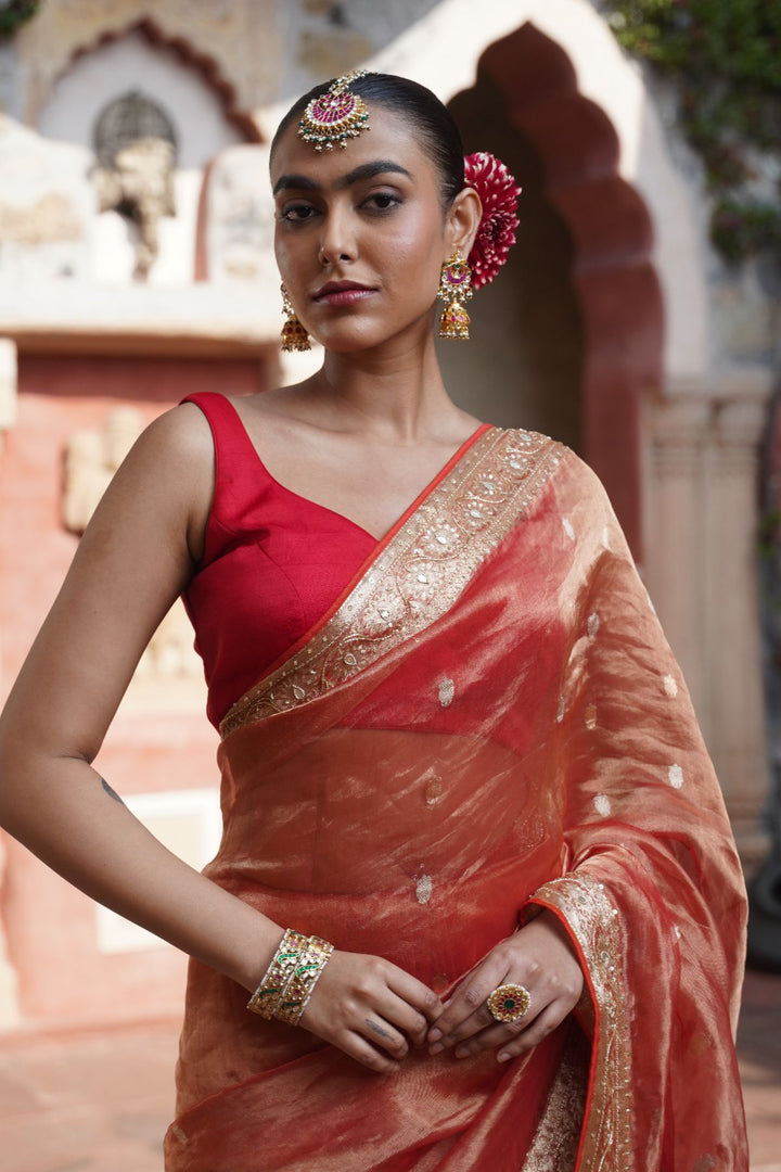 Ozara Banarasi Saree - Orange