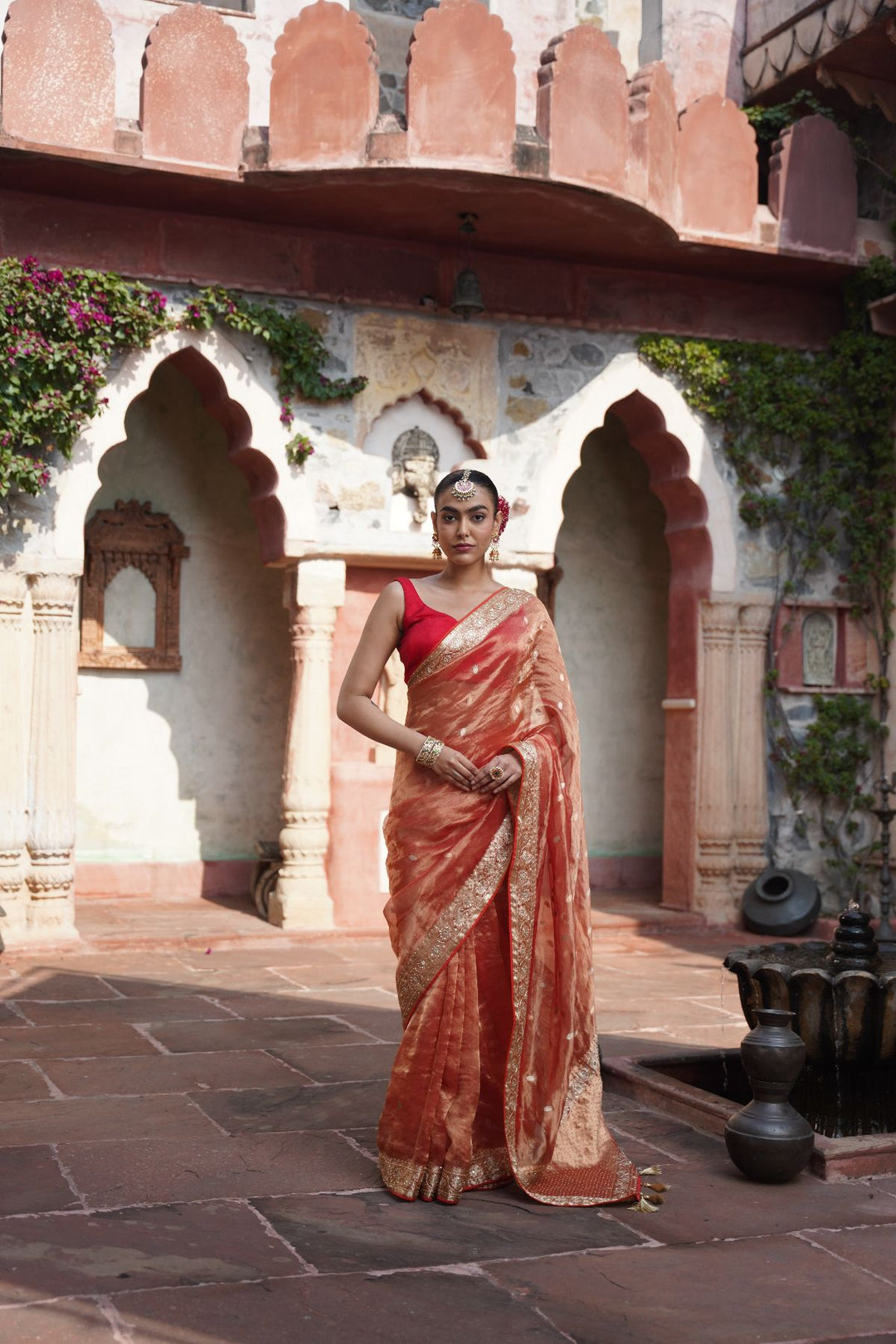 Ozara Banarasi Saree - Orange