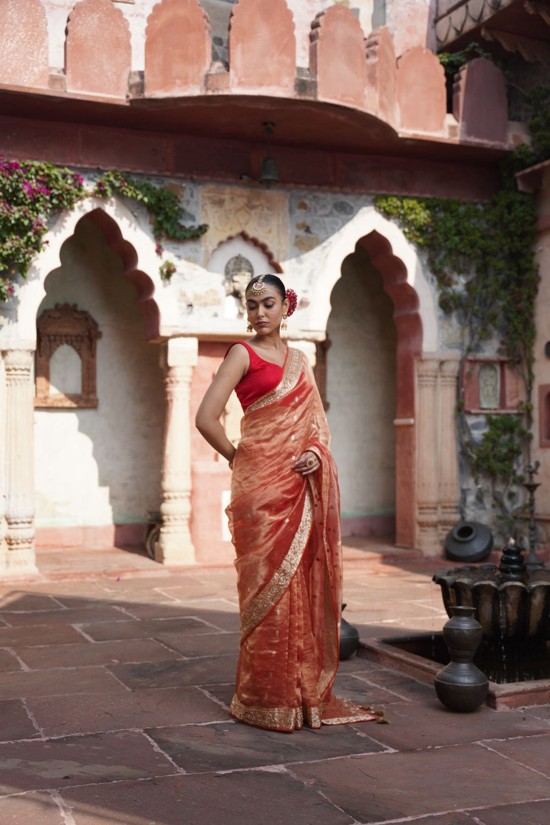Ozara Banarasi Saree - Orange