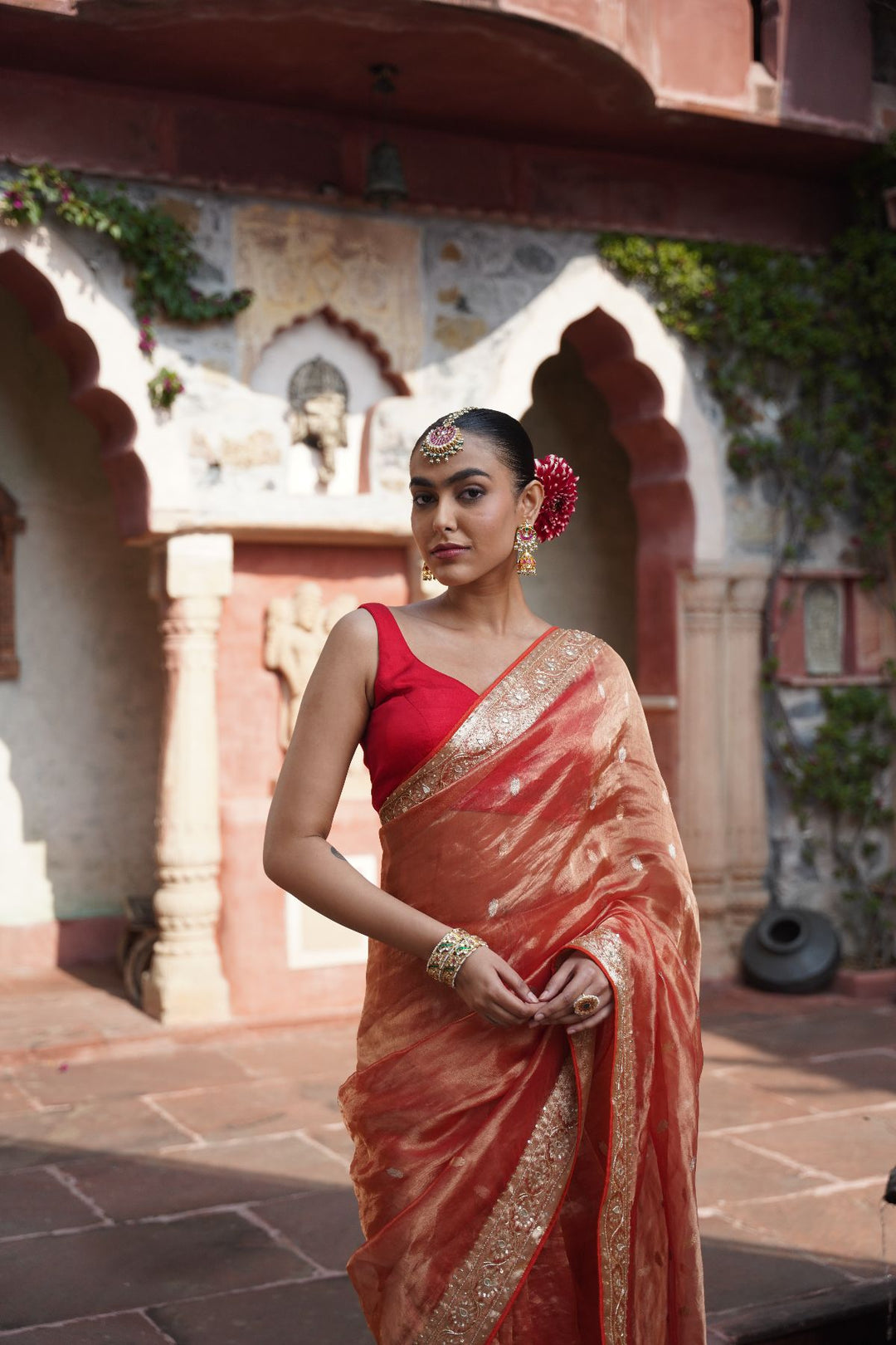 Ozara Banarasi Saree - Orange