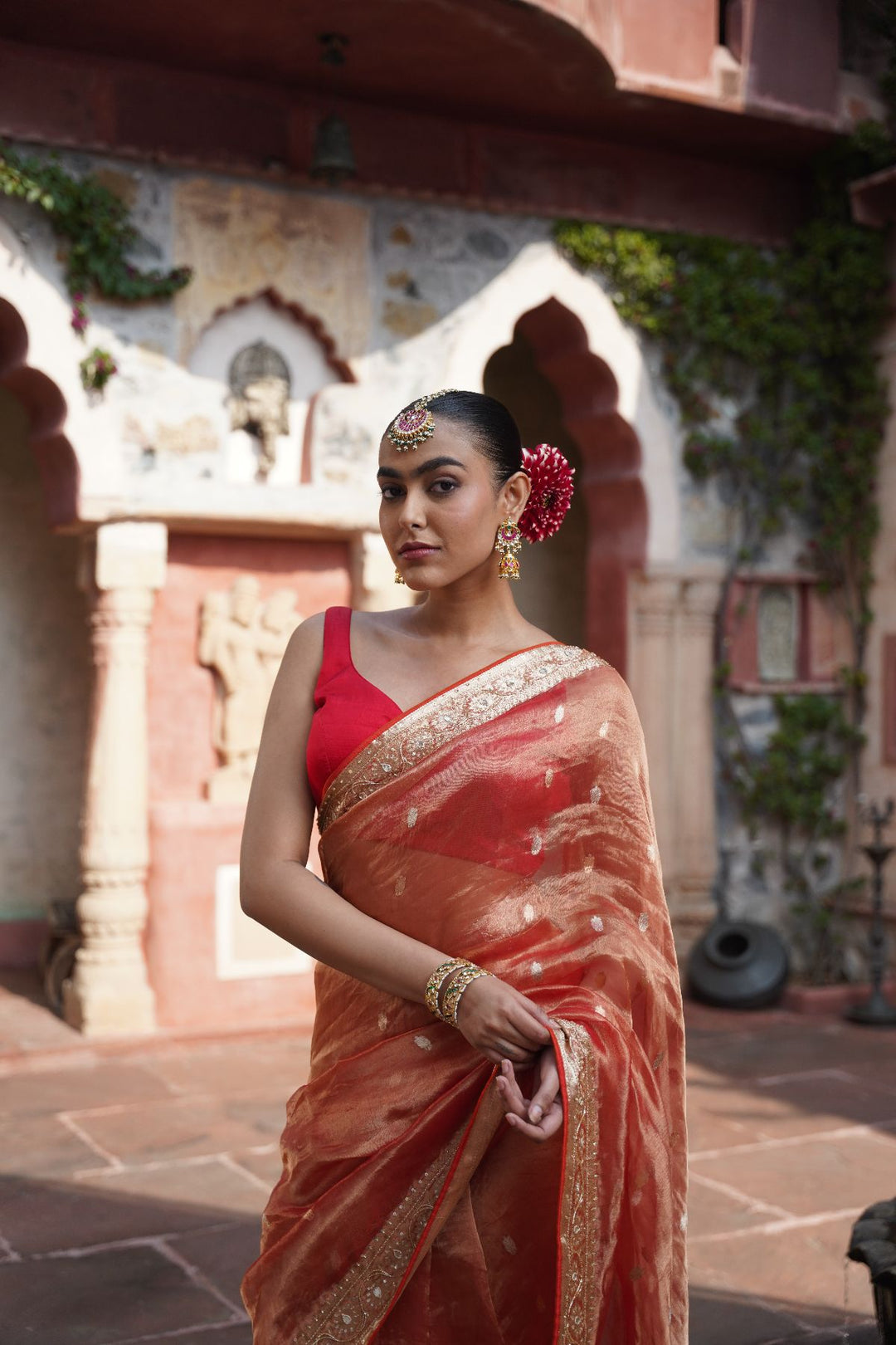 Ozara Banarasi Saree - Orange