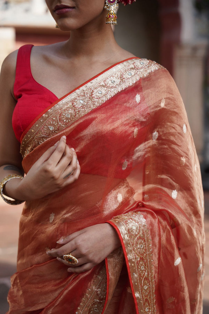 Ozara Banarasi Saree - Orange