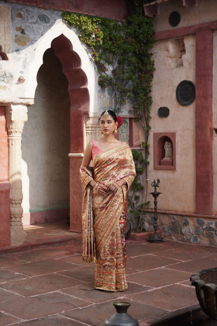 Elara Banarasi Saree - Gold