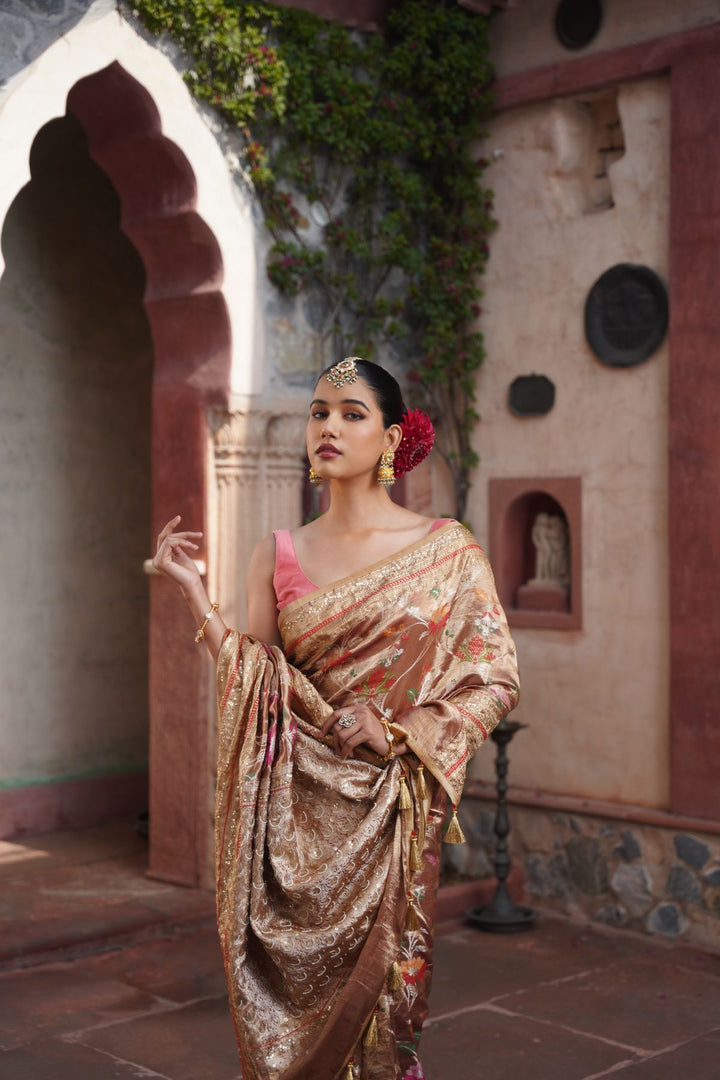 Elara Banarasi Saree - Gold
