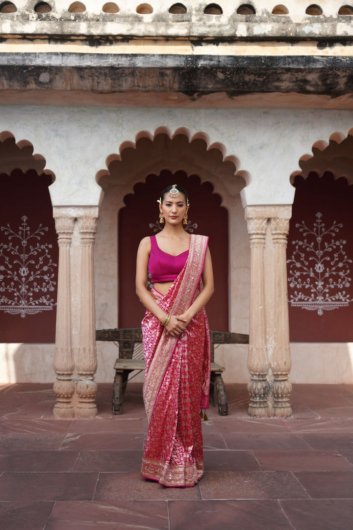 Pravi Banarasi Saree - Pink