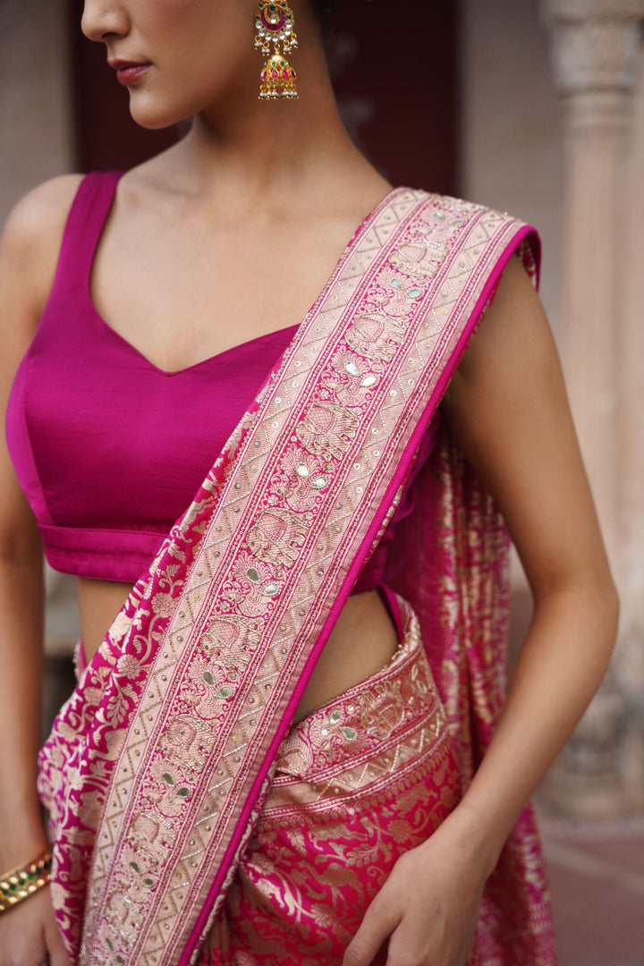 Pravi Banarasi Saree - Pink