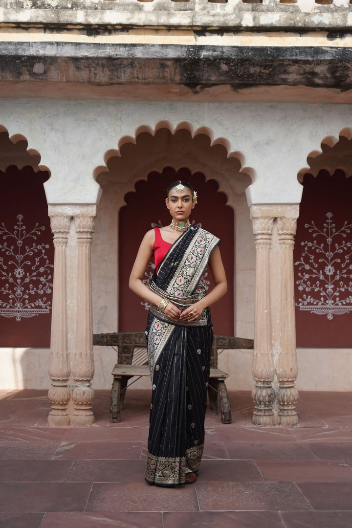 Hema Banarasi Saree - Black