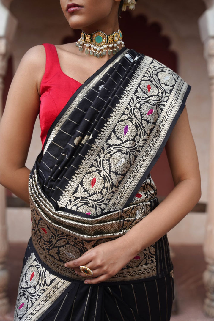 Hema Banarasi Saree - Black