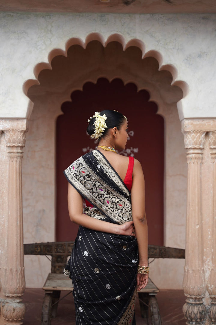 Hema Banarasi Saree - Black