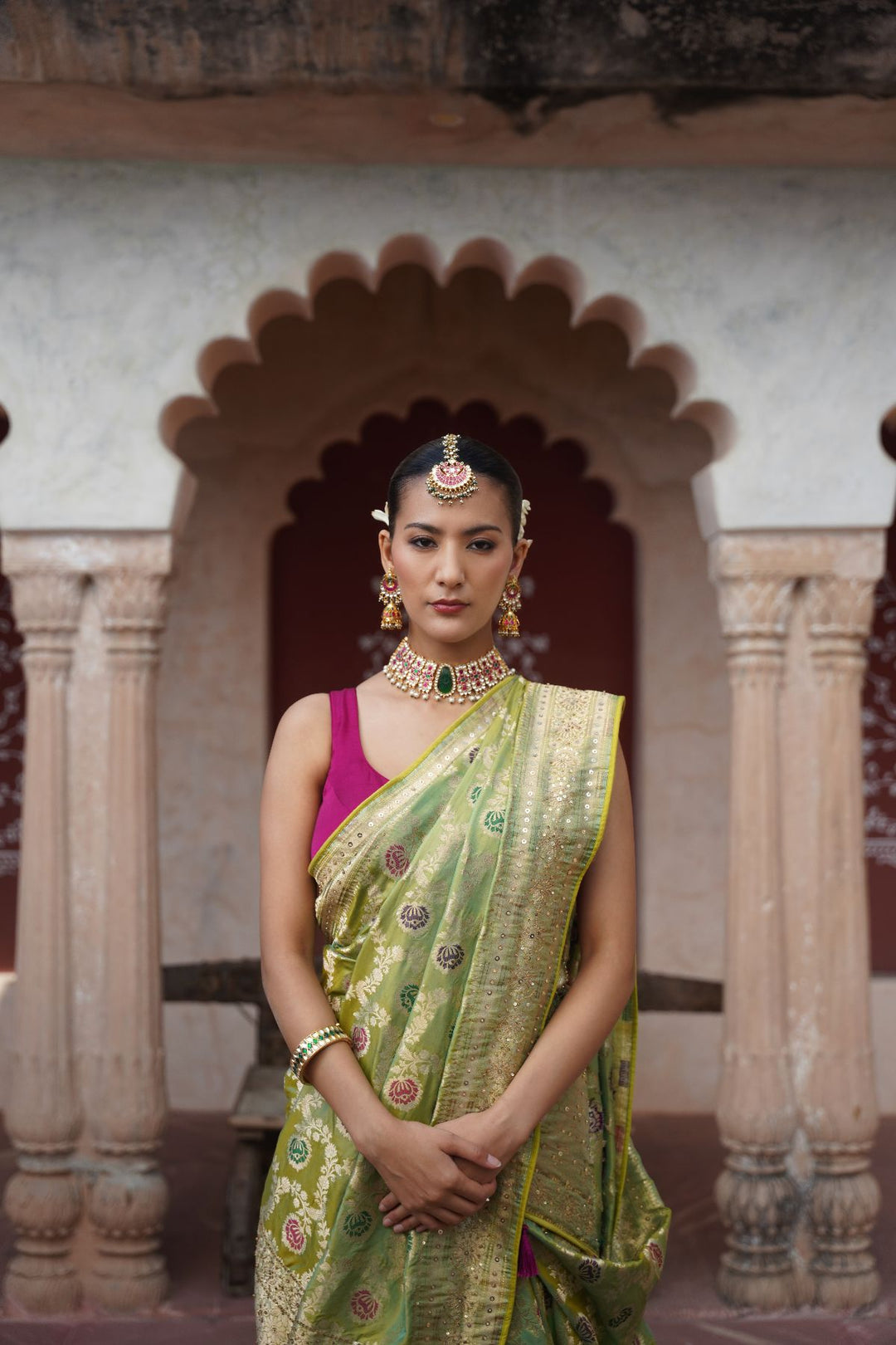 Ziah Banarasi Saree - Green