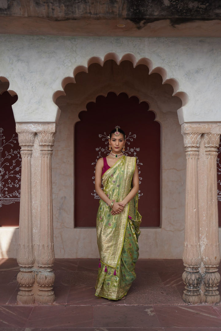 Ziah Banarasi Saree - Green