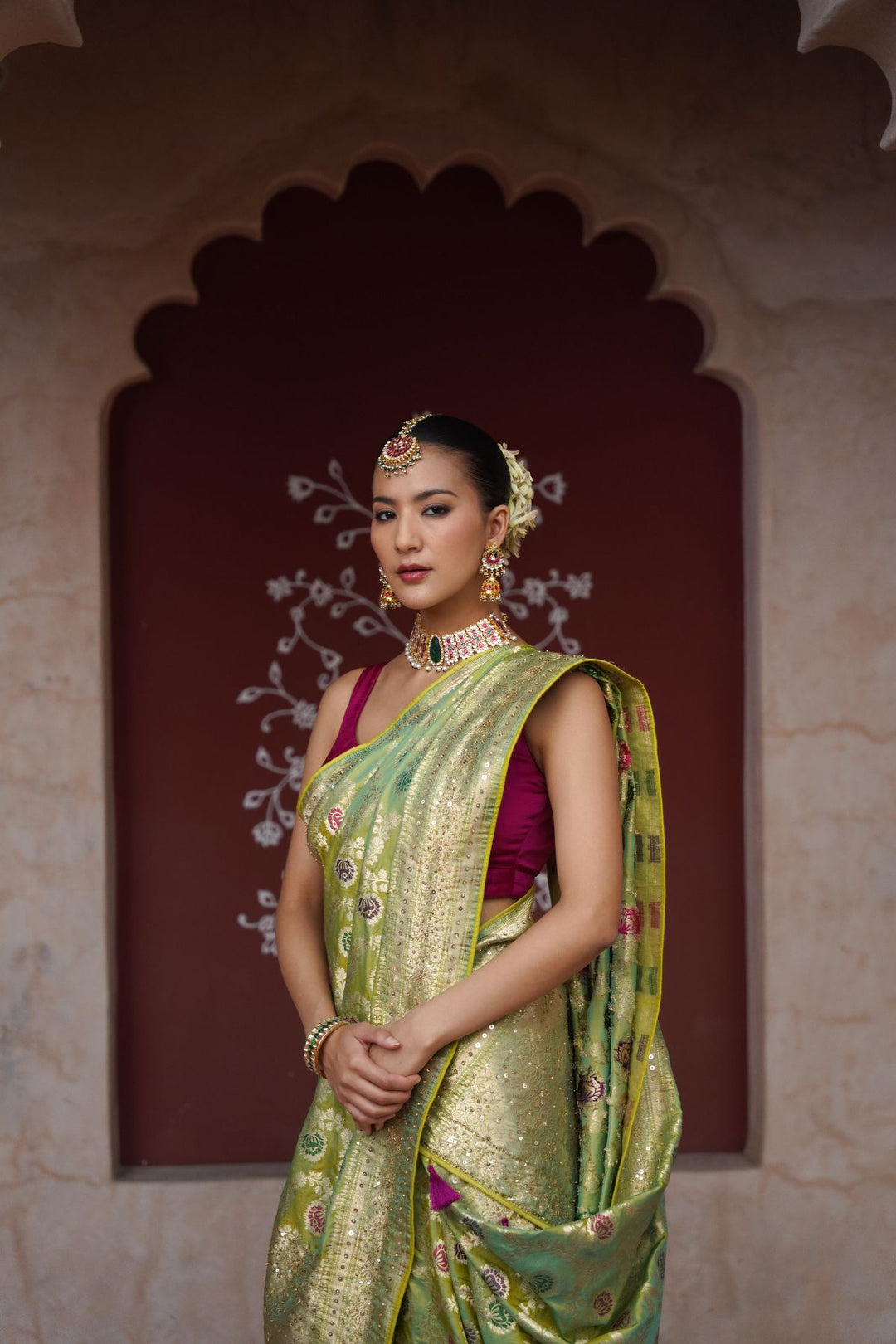 Ziah Banarasi Saree - Green