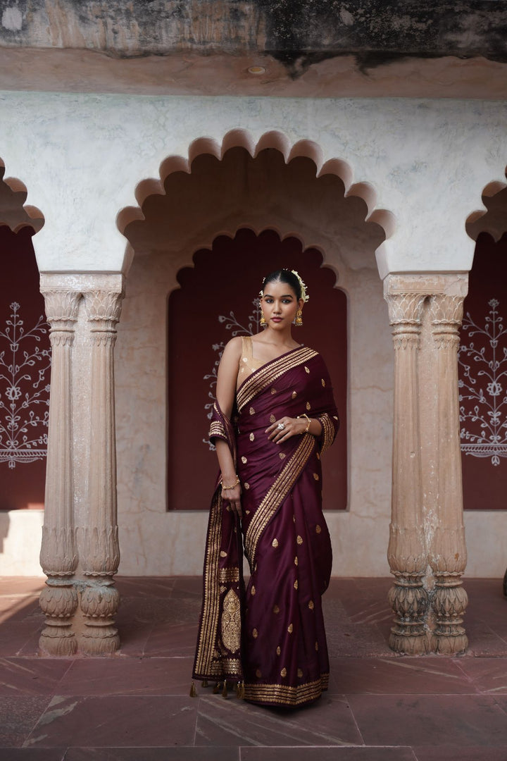 Liasa Banarasi Saree - Wine