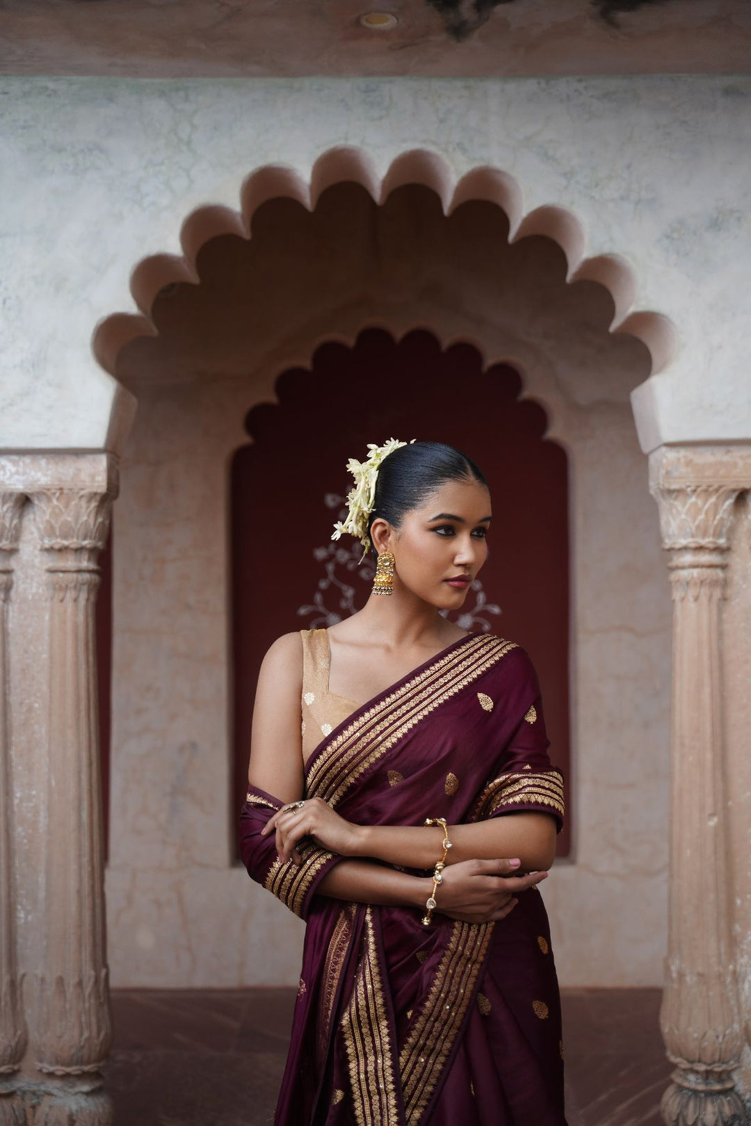 Liasa Banarasi Saree - Wine