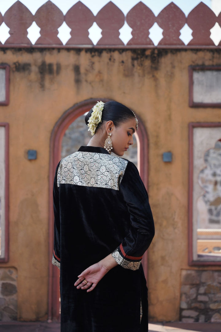 Ziba Velvet Suit Set - Black