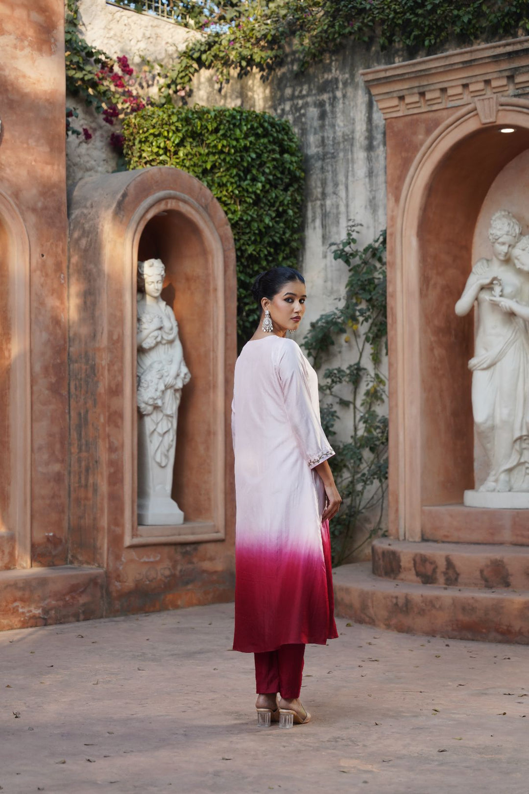 Mira Silk Suit Set- Blush Rose