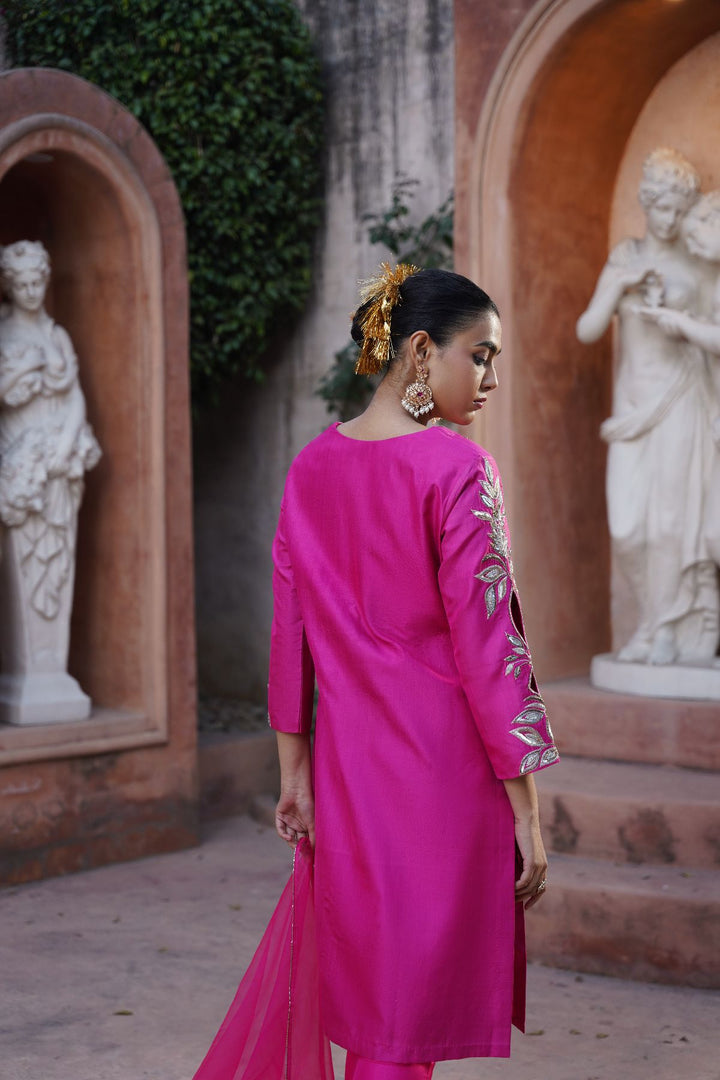 Seraya Silk Suit Set- Pink