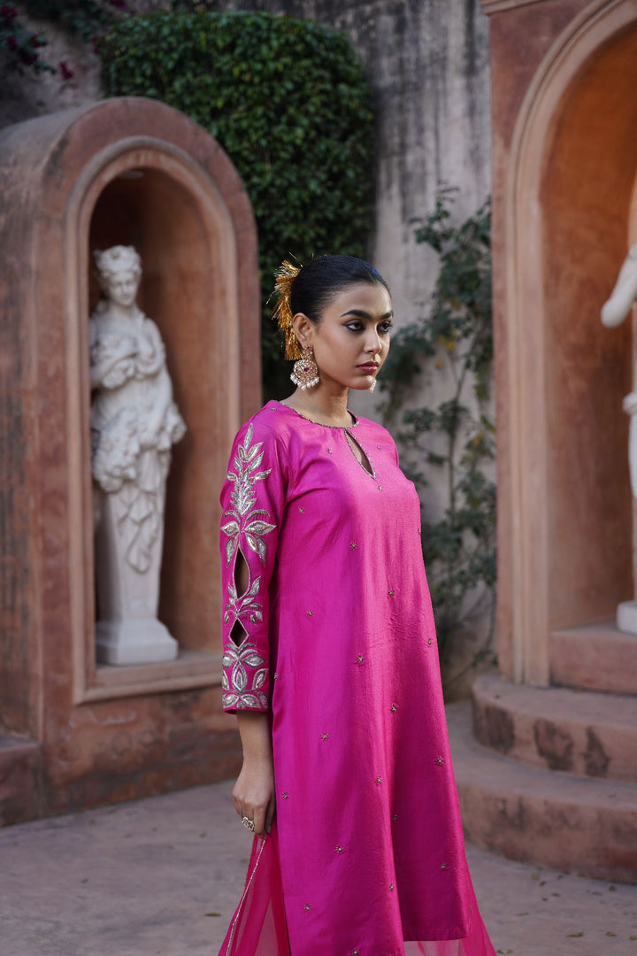 Seraya Silk Suit Set- Pink