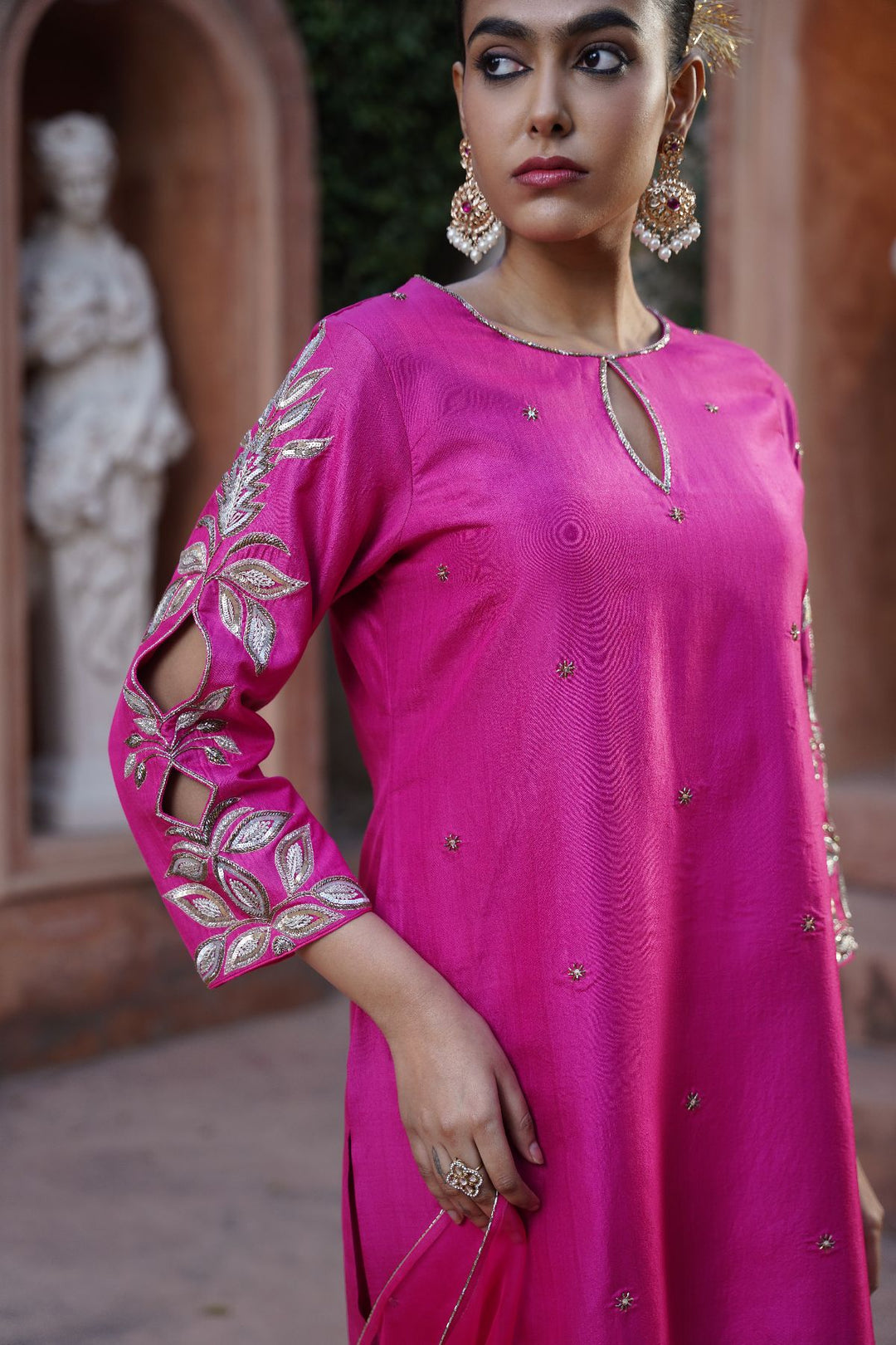 Seraya Silk Suit Set- Pink