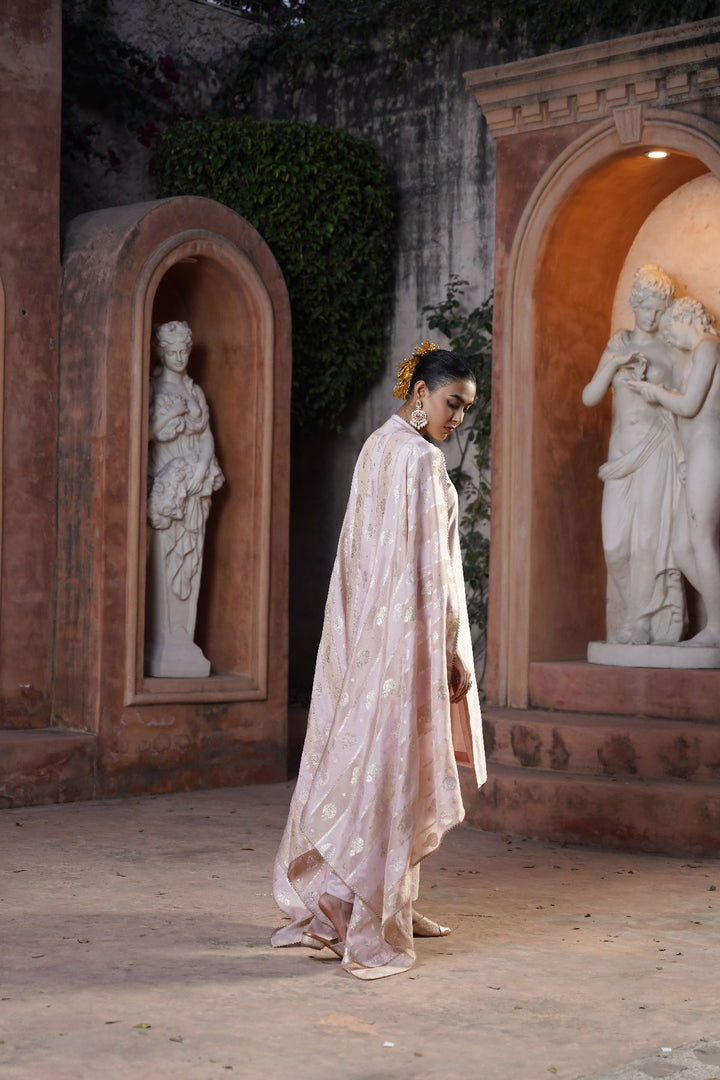 Velina Silk Suit Set- Blush