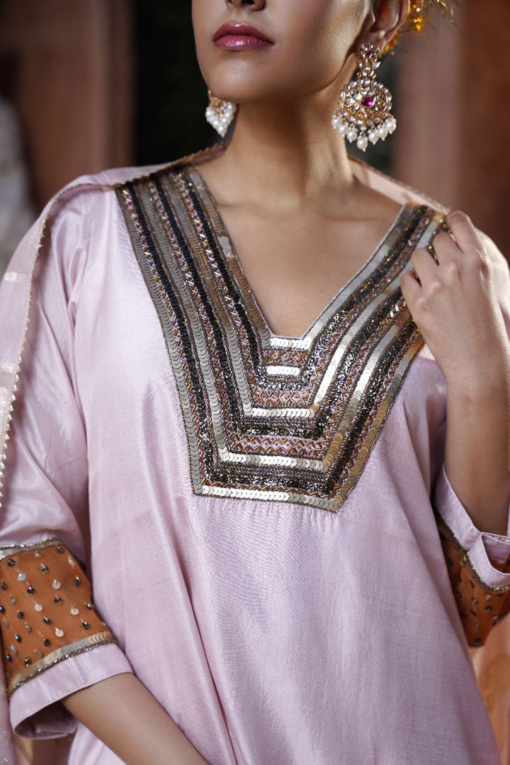 Velina Silk Suit Set- Blush