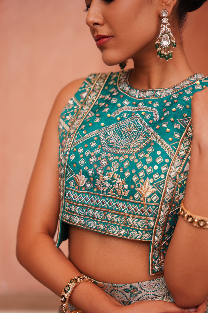 Meher Skirt Set - Emerald Green