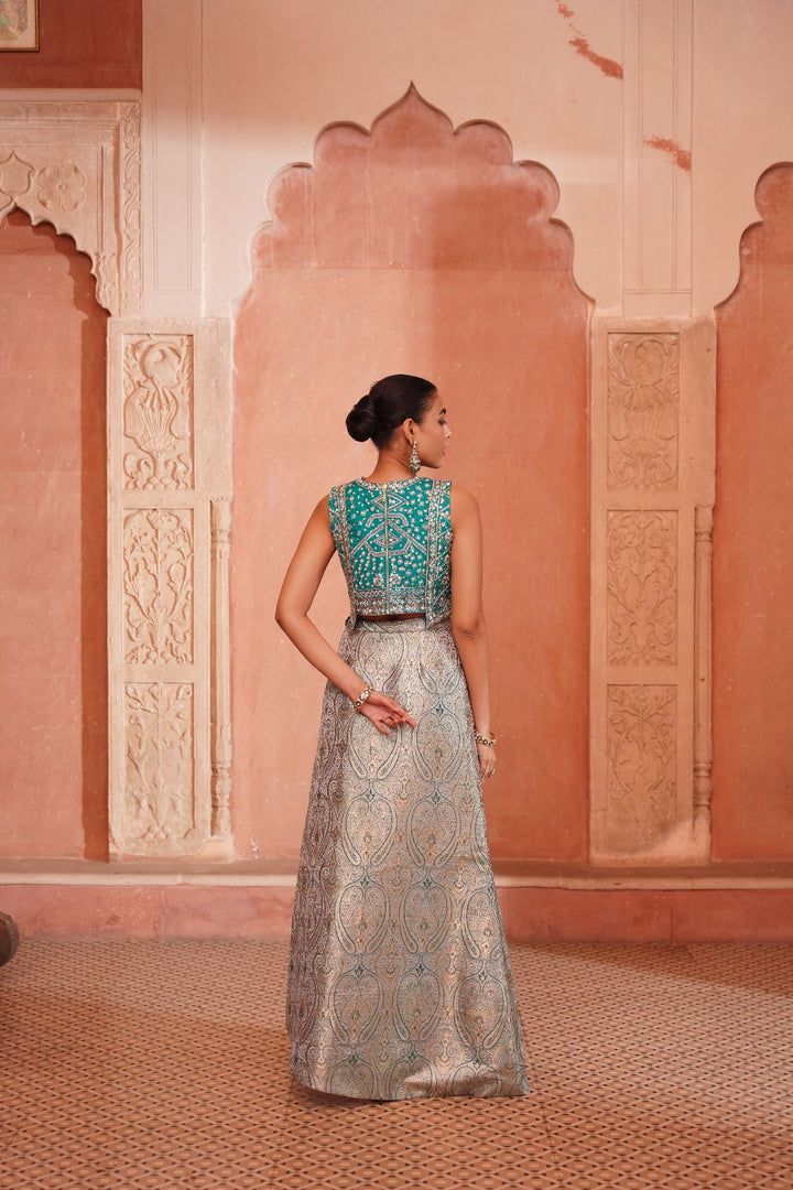 Meher Skirt Set - Emerald Green