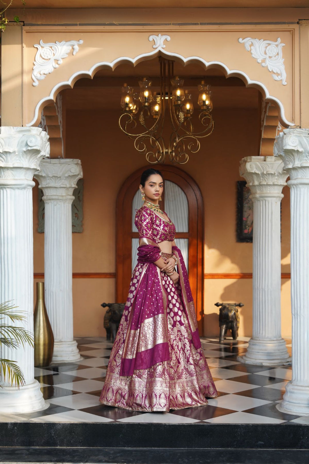 Kaira Silk Lehenga Set - Wine