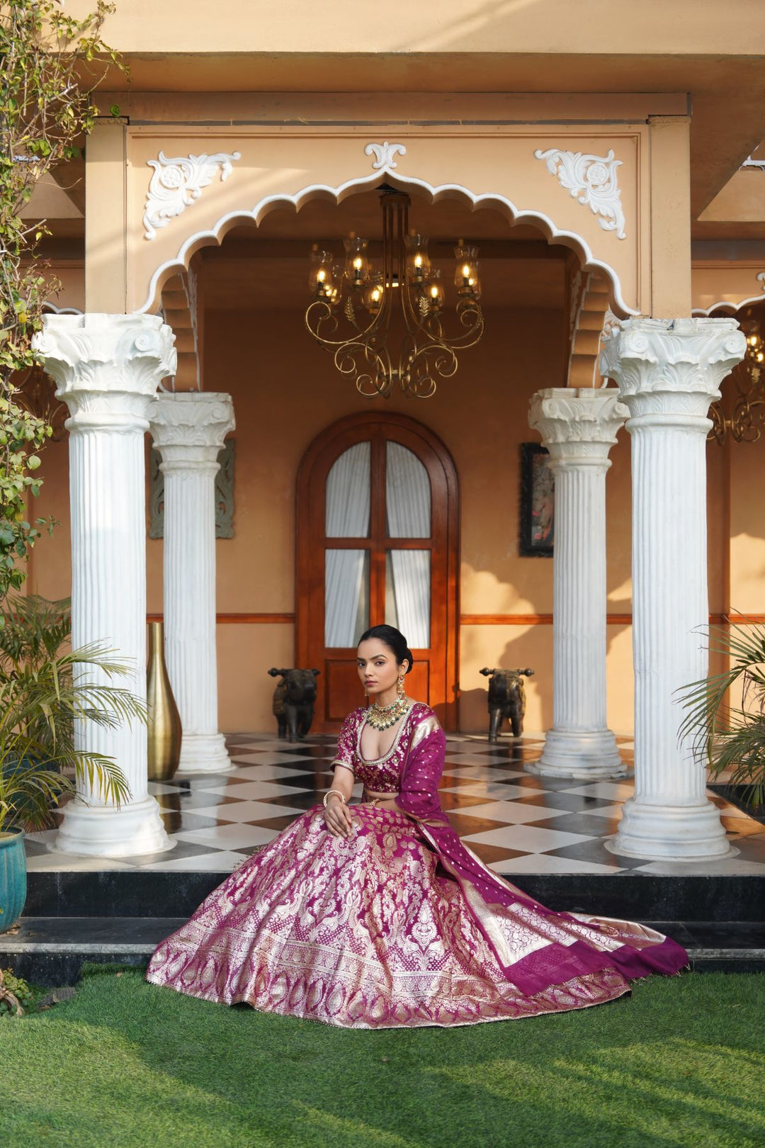 Kaira Silk Lehenga Set - Wine