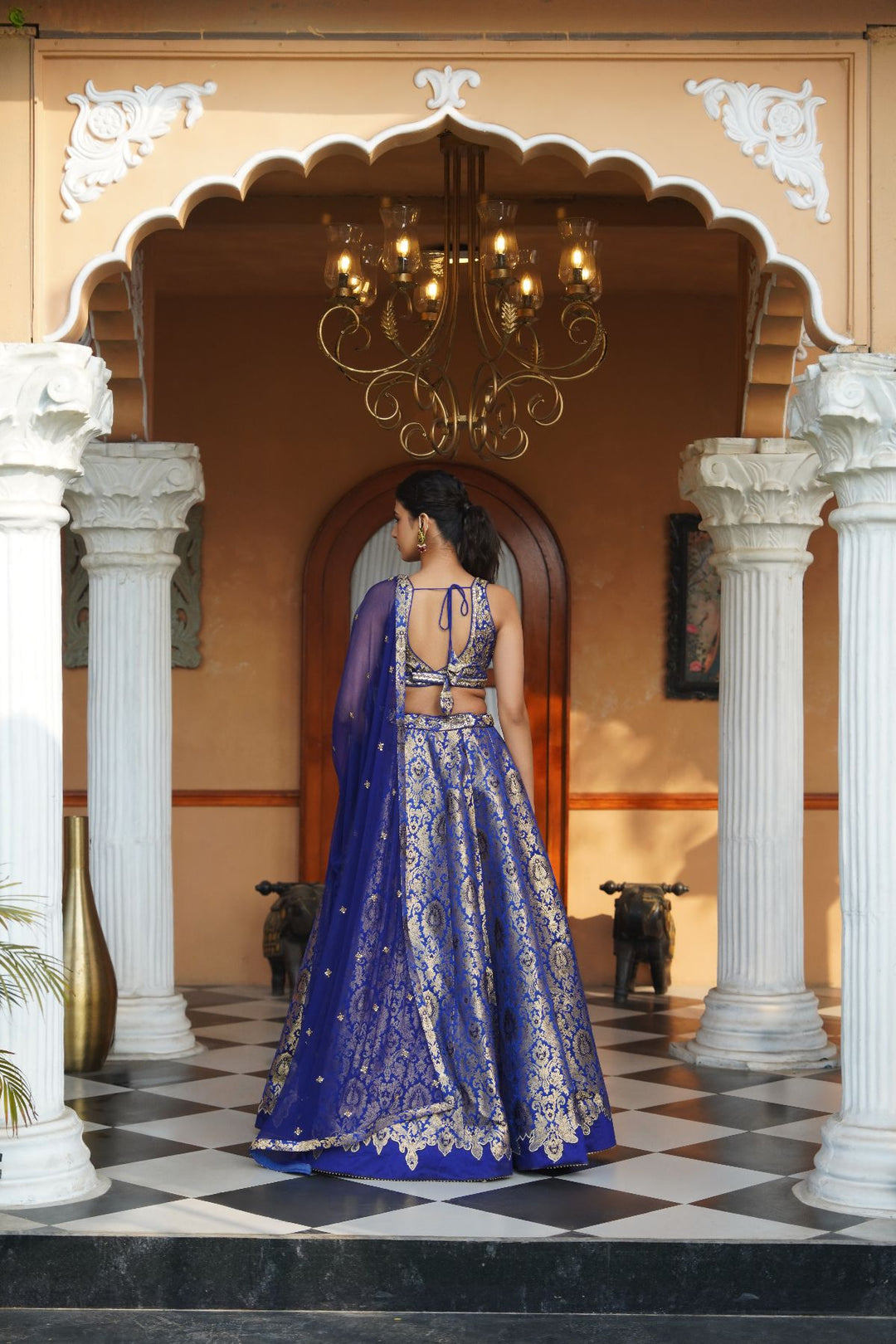 Ruhi Silk Lehenga Set- Cobalt Blue
