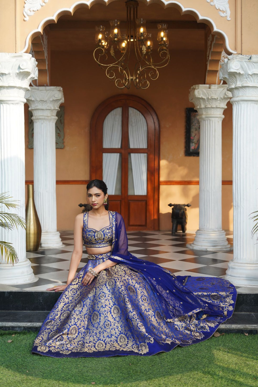 Ruhi Silk Lehenga Set- Cobalt Blue