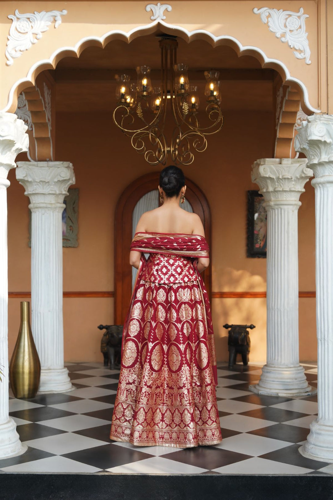 Falak Silk  Lehenga Set - Red