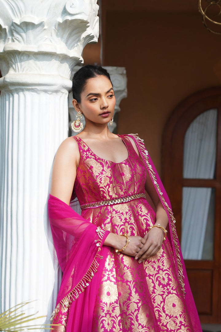 Farrah Silk Dress Set - Pink