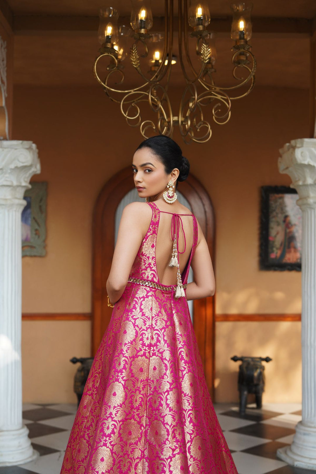 Farrah Silk Dress Set - Pink