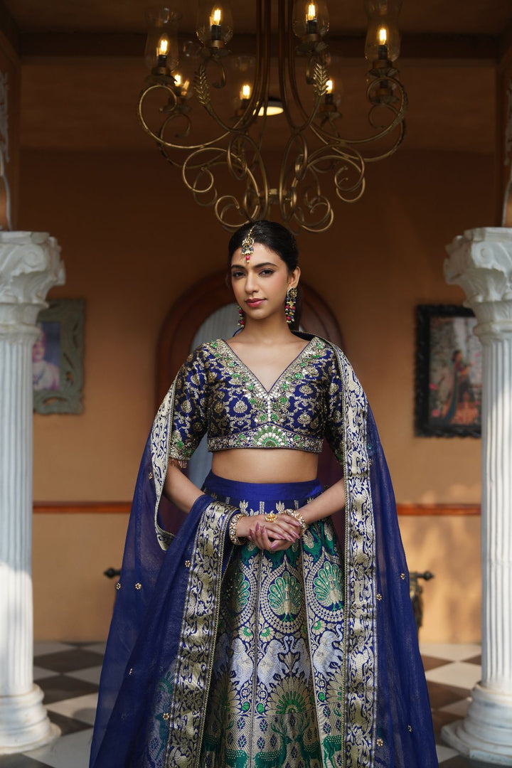 Heer Silk Lehenga Set - Royal  Blue