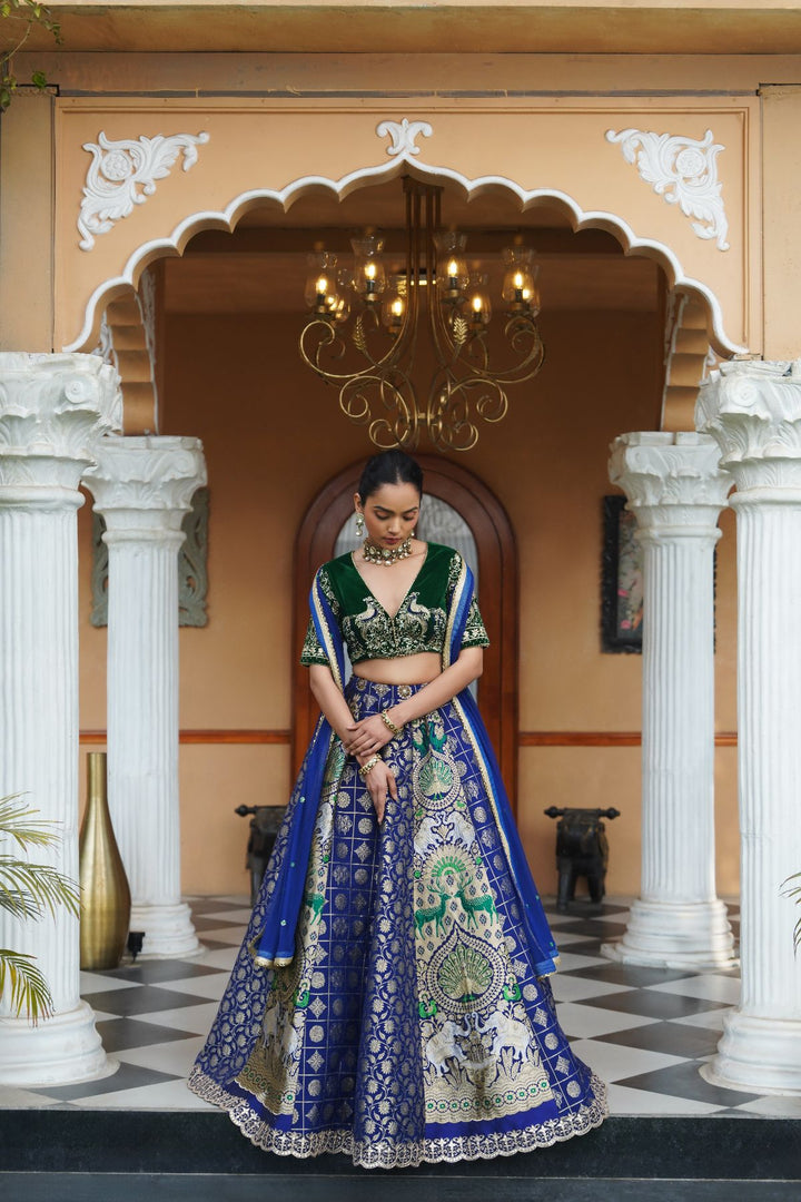 Heer Silk Lehenga Set - Royal  Blue